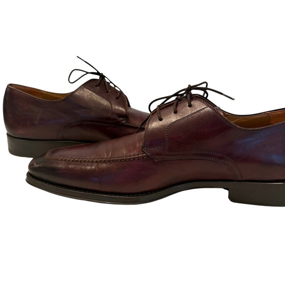 Magnanni Pardo Derby Oxfords Burgundy‎ Leather Men's 13 Dress Shoe Quiet Luxury - Picture 5 of 8